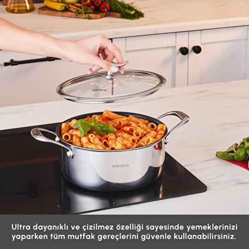 Karaca Plasma Steel 316+ 3Ply Tencere 22 cm