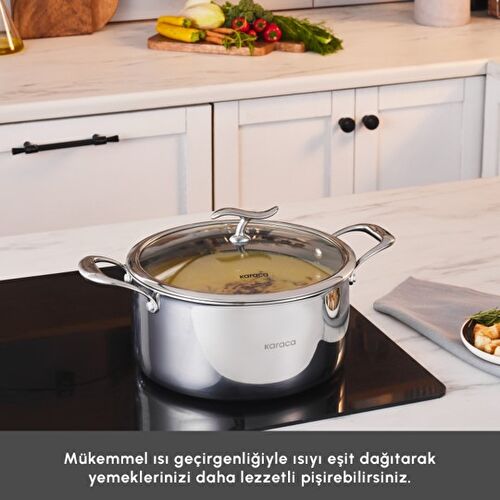Karaca Plasma Steel 316+ 3Ply Tencere 24 cm Karaca Plasma Steel 316+ 3Ply Tencere 24 cm