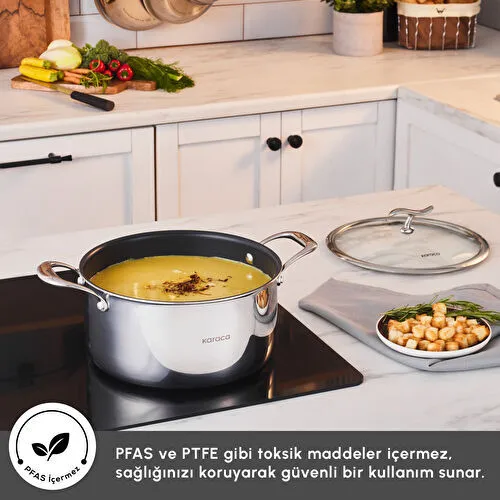 Karaca Plasma Steel 316+ 3Ply Tencere 24 cm Karaca Plasma Steel 316+ 3Ply Tencere 24 cm