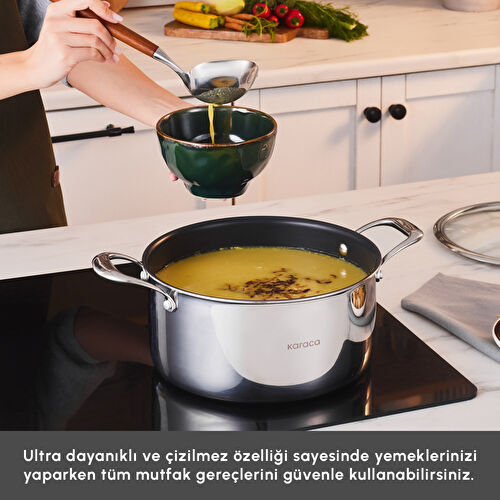 Karaca Plasma Steel 316+ 3Ply Tencere 24 cm Karaca Plasma Steel 316+ 3Ply Tencere 24 cm