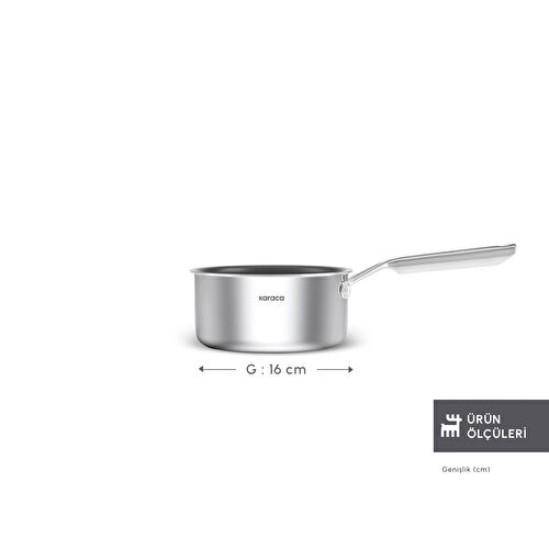 Karaca Plasma Steel 316+ 3Ply Sosluk 16 cm Karaca Plasma Steel 316+ 3Ply Sosluk 16 cm