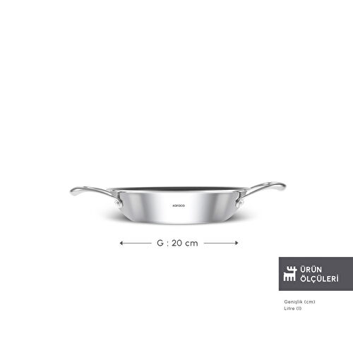 Karaca Plasma Steel 316+ 3Ply Sahan 20 cm