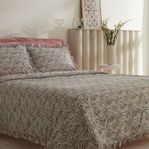 Karaca Home Minay 52 tel %100 Pamuk Çift Kişilik Nevresim Takımı Pembe