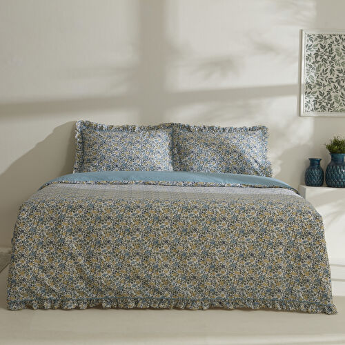 Karaca Home Minay 52 tel %100 Pamuk Çift Kişilik Nevresim Takımı Mavi