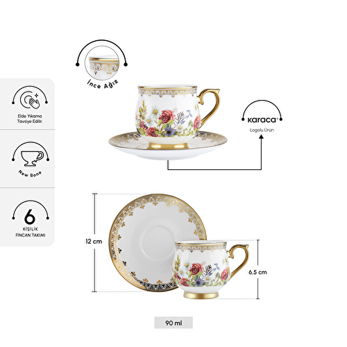 Karaca Yeşim 6 Kişilik Kahve Fincanı 100 Ml Karaca Yeşim 6 Kişilik Kahve Fincanı 100 Ml