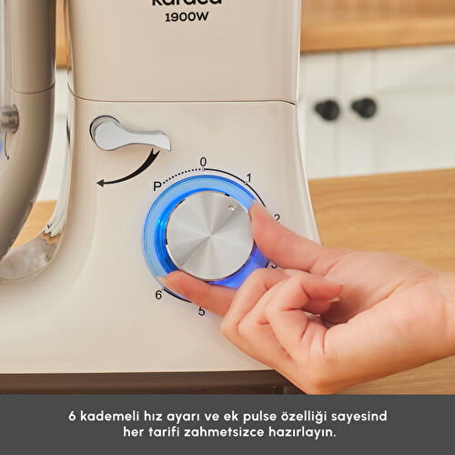 Karaca Chefcrafter Hamur Yoğurma Makinesi Porcelain White 1900W 7L Karaca Chefcrafter Hamur Yoğurma Makinesi Porcelain White 1900W 7L