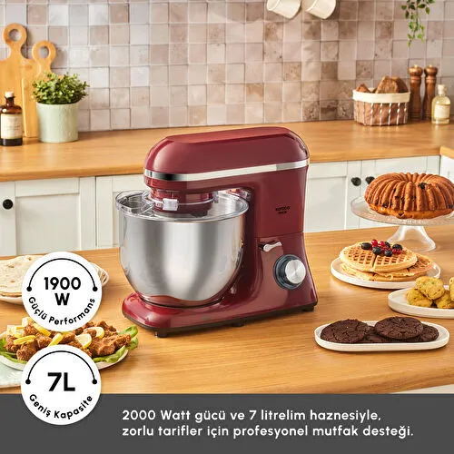 Karaca Chefcrafter Hamur Yoğurma Makinesi Red 1900W 7L