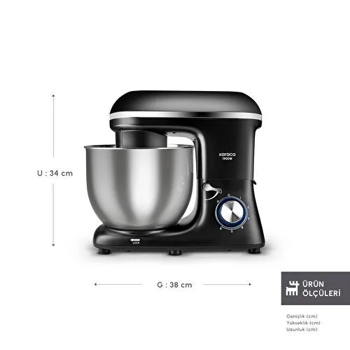 Karaca Chefcrafter Stand Mikser Mutfak Şefi 1900W Black