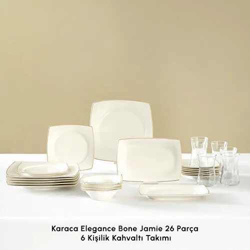 Karaca Elegance Bone Jamie 26 Parça 6 Kişilik Kahvaltı Takımı