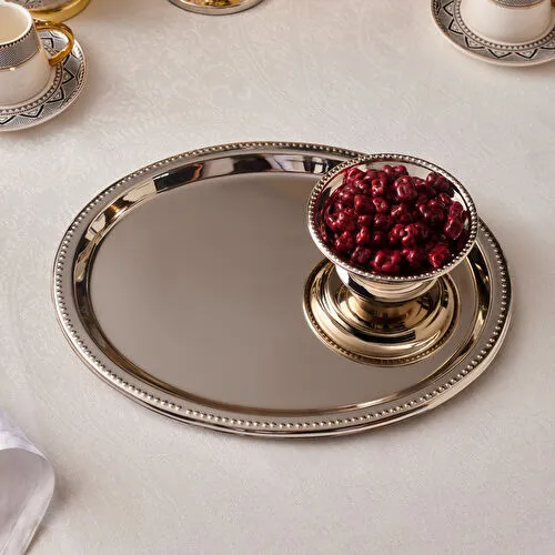 Karaca Fiora Kahve İkram ve Sunum Tepsisi Silver