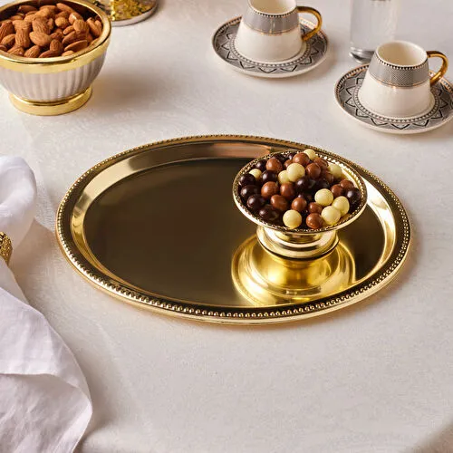 Karaca Fiora Kahve İkram ve Sunum Tepsisi Gold