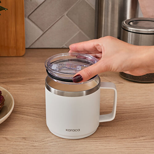 Karaca Thermal Çelik Termos Bardak 420 ml Beyaz