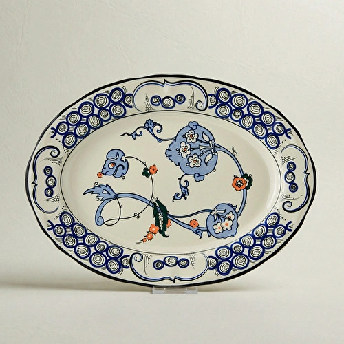 Karaca x Ömür Akkor İznik Hatai Kayık Tabak 30 cm
