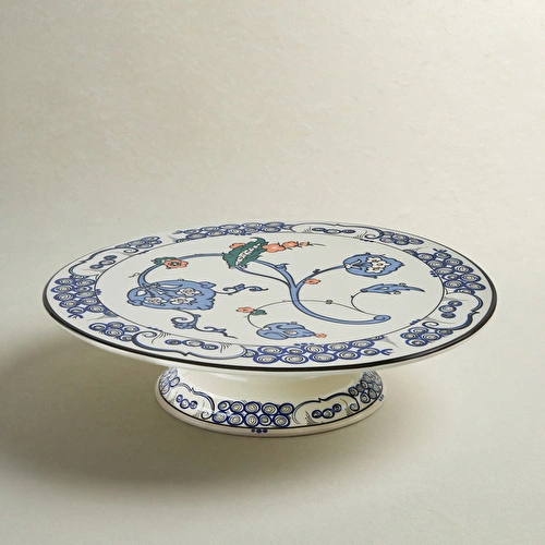 Karaca x Ömür Akkor İznik Hatai Ayaklı Kek Standı 32 cm