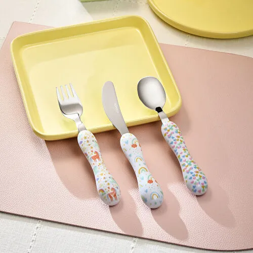 Karaca Unicorn 3 Parça Çocuk Çatal Kaşık Bıçak Seti