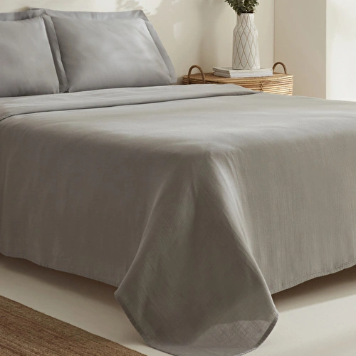 Karaca Home Farel Müslin Çift Kişilik Pike Açık Gri