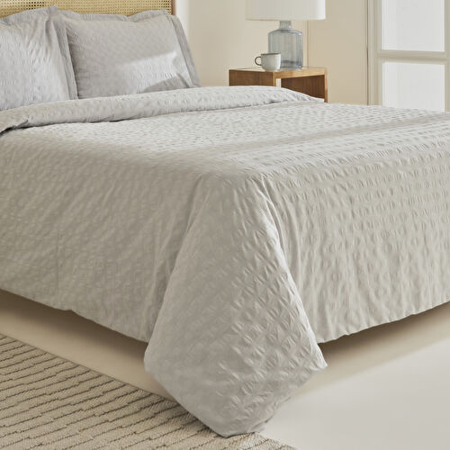 Karaca Home Perla Gofre %100 Pamuk Çift Kişilik Nevresim Takımı Gri Karaca Home Perla Gofre %100 Pamuk Çift Kişilik Nevresim Takımı Gri