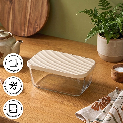 Karaca Bumpy Kare Cam Saklama Kabı 1400 ml