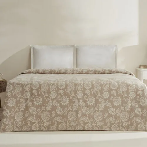 Karaca Home Glorinda Çift Kişilik Akrilik Battaniye Açık Kahve