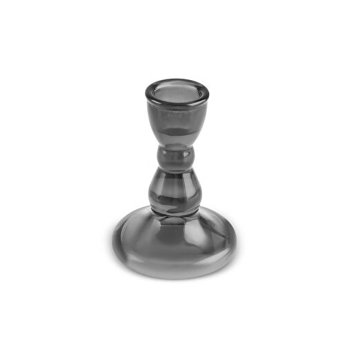 Karaca Home Boris Cam Şamdan Antrasit 6,5 x 6,5 x 9 cm Karaca Home Boris Cam Şamdan Antrasit 6,5 x 6,5 x 9 cm