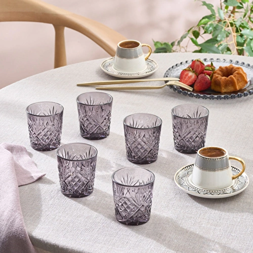 Karaca Melodia 6'lı Kahve Yanı Bardağı Antrasit 100 ml