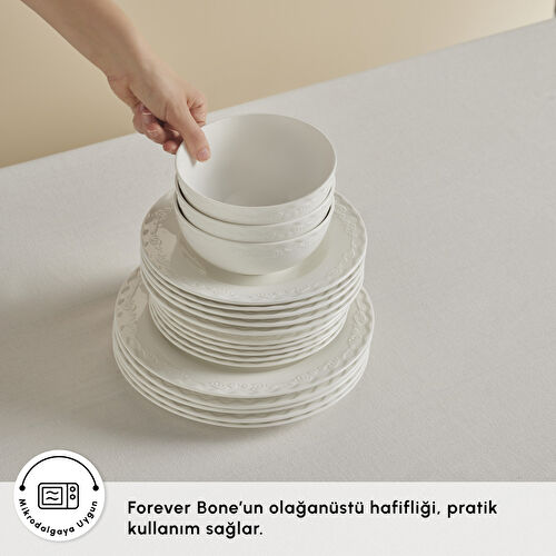 Karaca Forever Bone Nate 24 Parça 6 Kişilik Yemek Takımı