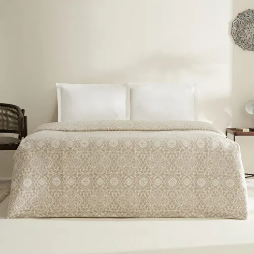 Karaca Home Ansel Çift Kişilik Akrilik Battaniye Açık Kahve