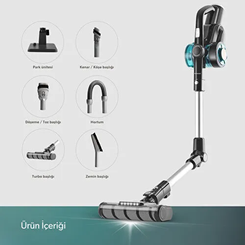 Homend Dustrider 1264H Şarjlı Başlıklı Dikey Süpürge Siyah