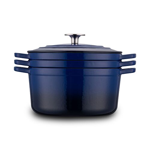 Emsan Fortino Cast Döküm Tencere Seti Lacivert 4 Parça 22 cm