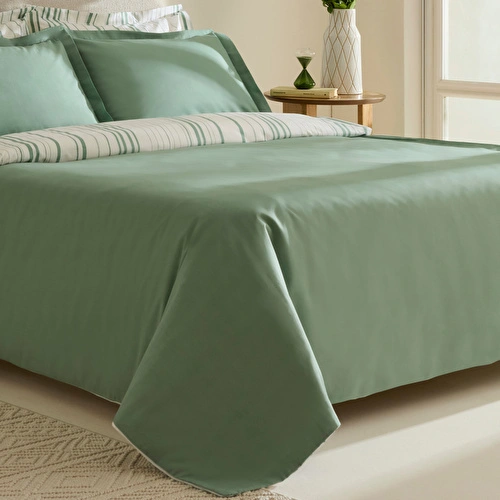 Karaca Home Cool Stripe Çift Kişilik Nevresim Takımı Yeşil