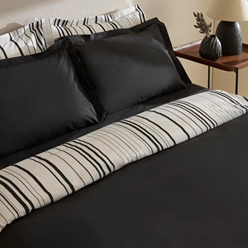 Karaca Home Cool Stripe Çift Kişilik Nevresim Takımı Siyah