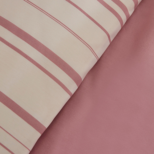 Karaca Home Cool Stripe Çift Kişilik Nevresim Takımı Gül Kurusu