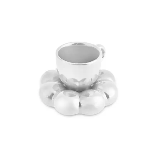 Karaca Bubble Beyaz Lüsterli 2 Kişilik Kahve Fincanı