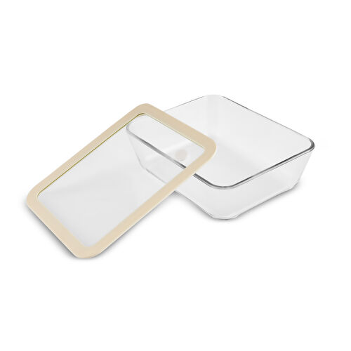 Karaca Luna Cam Saklama Kabı Krem 1400 ml