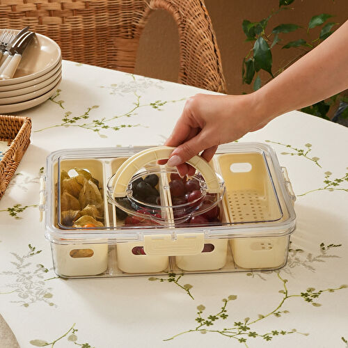 Karaca Suzi 4 Dik Bölmeli Taşınabilir Dikdörtgen Saklama Kabı Karaca Suzi 4 Dik Bölmeli Taşınabilir Dikdörtgen Saklama Kabı