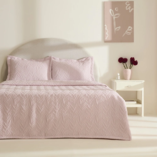 Karaca Home Hollie Çift Kişilik Yatak Örtüsü Pudra