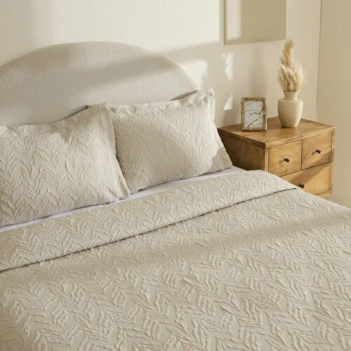 Karaca Home Hollie Çift Kişilik Yatak Örtüsü Taş