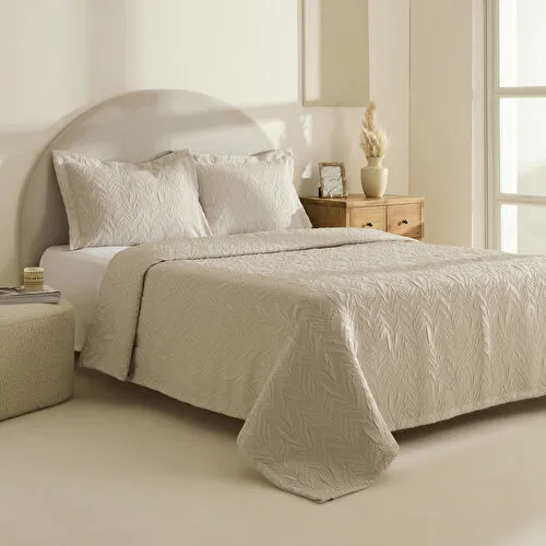 Karaca Home Hollie Çift Kişilik Yatak Örtüsü Taş