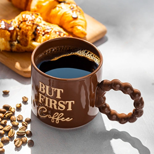 Emsan But First Coffee Kahverengi Kupa 310 ml