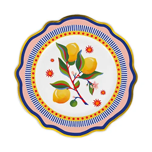 Baci Milano Dolce Vita Limon Desenli Yemek Tabağı 27 Cm