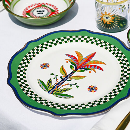 Baci Milano Dolce Vita Palmiye Ağacı Desenli Yemek Tabağı 27 Cm