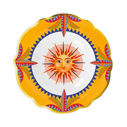 Baci Milano Dolce Vita Güneş Desenli Çukur Tabak 23 Cm