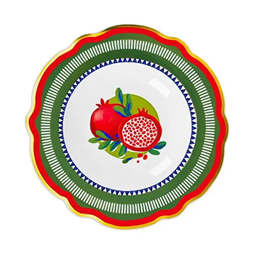 Baci Milano Dolce Vita Nar Desenli Çukur Tabak 23 Cm