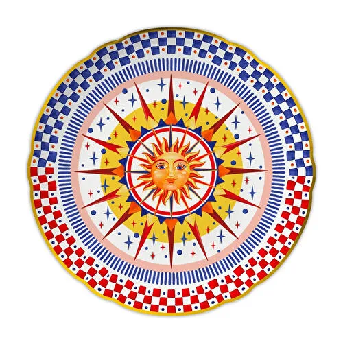 Baci Milano Dolce Vita Güneş Desenli Servis Tabağı 32 Cm