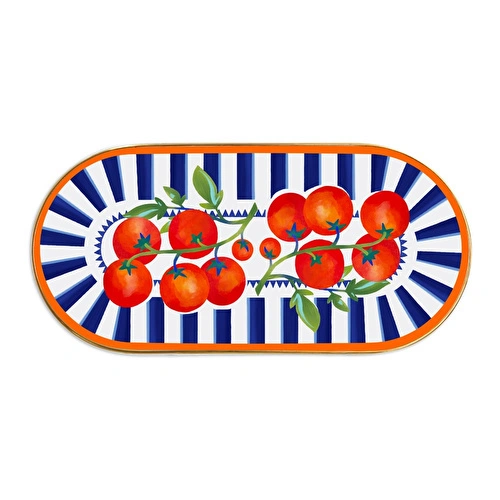 Baci Milano Dolce Vita Tomatos Oval Tepsi 11x24 cm Porselen