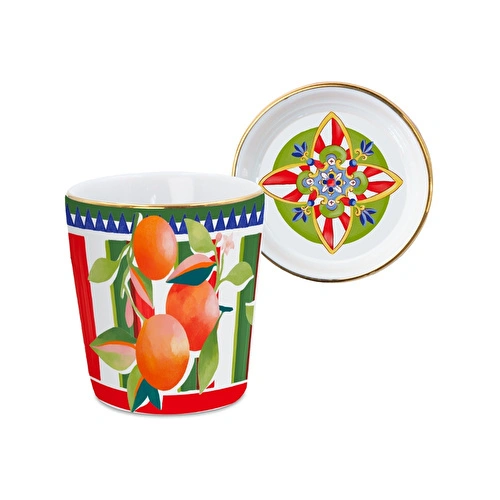 Baci Milano Dolce Vita Portakal Kapaklı Espresso Fincanı 7 cm Porselen Baci Milano Dolce Vita Portakal Kapaklı Espresso Fincanı 7 cm Porselen
