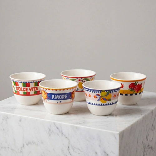 Baci Milano Dolce Vita 6’lı Arabic Cup 6 cm Porselen