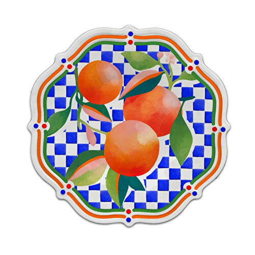 Baci Milano Dolce Vita Portakal 6'lı Tatlı Tabağı 22 cm, Melamin