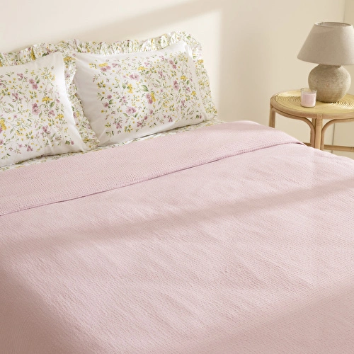 Karaca Home Dorian %100 Pamuk Fırfırlı Muslin Tek Kişilik Nevresim Takımı Pudra