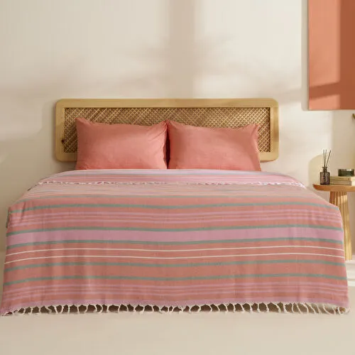 Karaca Home Lynora Çift Kişilik Peştamal Pike Takımı Turuncu